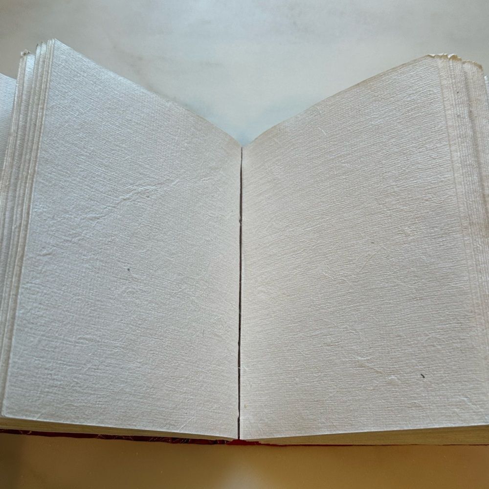 Red Floral Notepad Journal with Handmade Paper - Picture 4 of 9